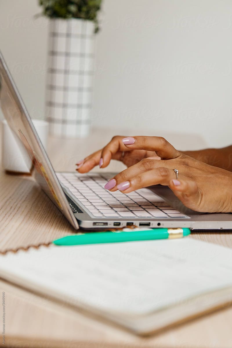 A homeowner using their computer